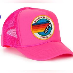 AVIATOR NATION TRUCKER HAT Neon Pink